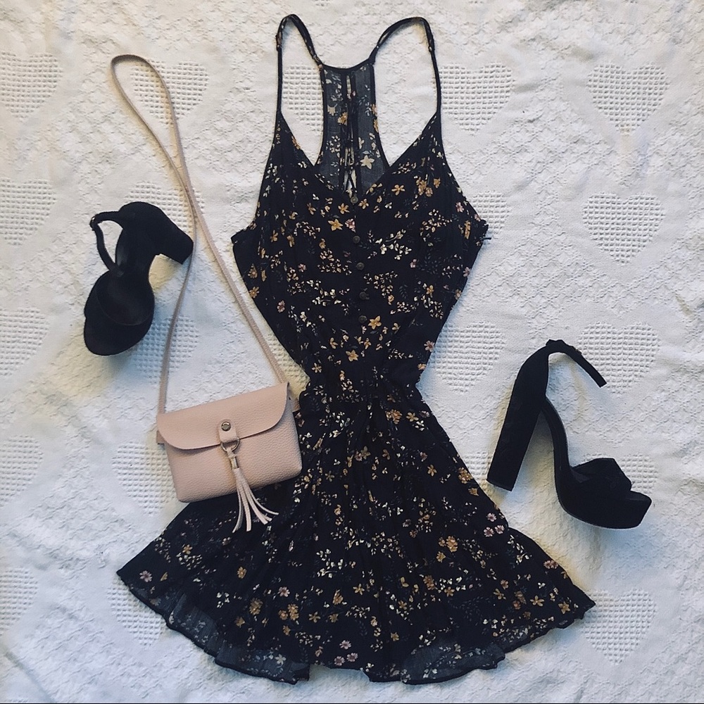 Floral Laced-Up-Back Sundress